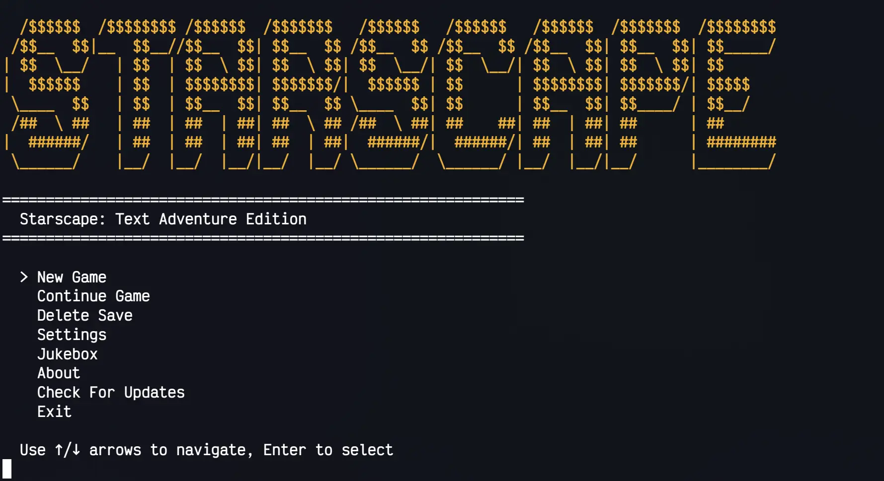 Starscape: Text Adventure